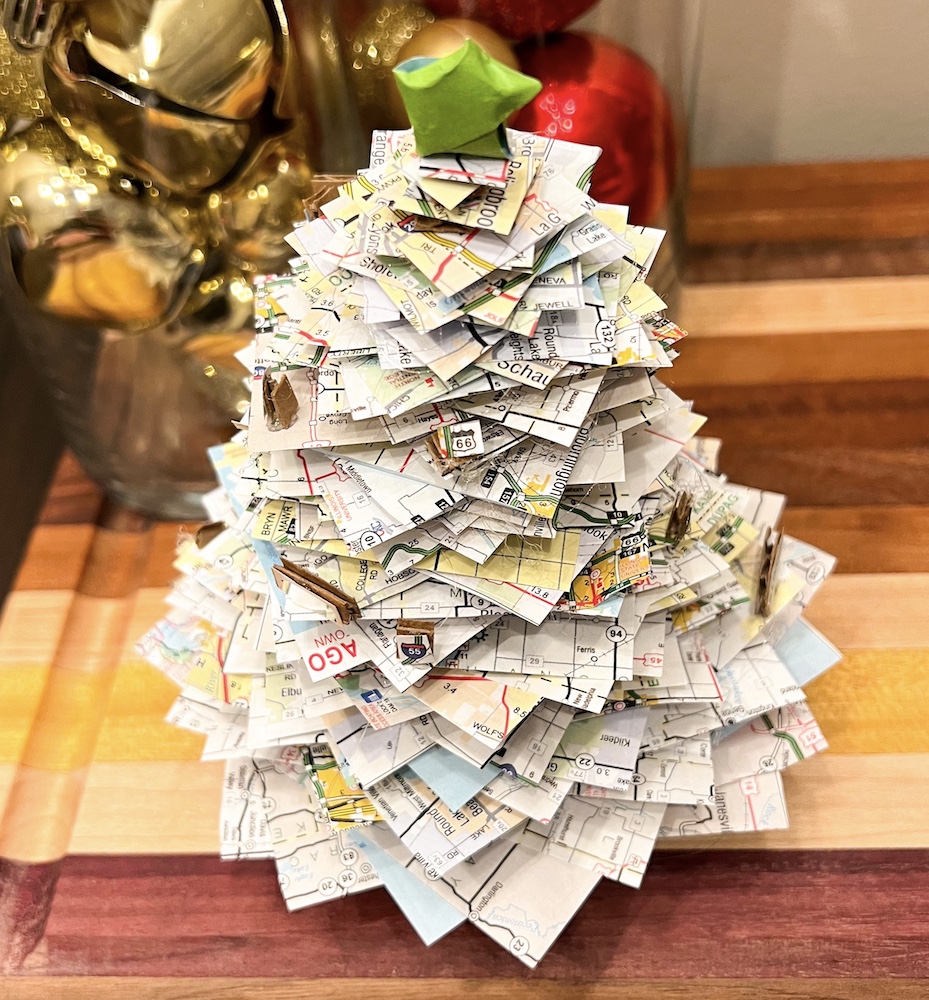How to Make Map or Book Mini Christmas Trees